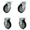 Service Caster 5 Inch Black Polyurethane Wheel Swivel Top Plate Caster Set with 2 Rigid SCC SCC-20S514-PPUB-BLK-TP3-2-R-2 - alternate 1